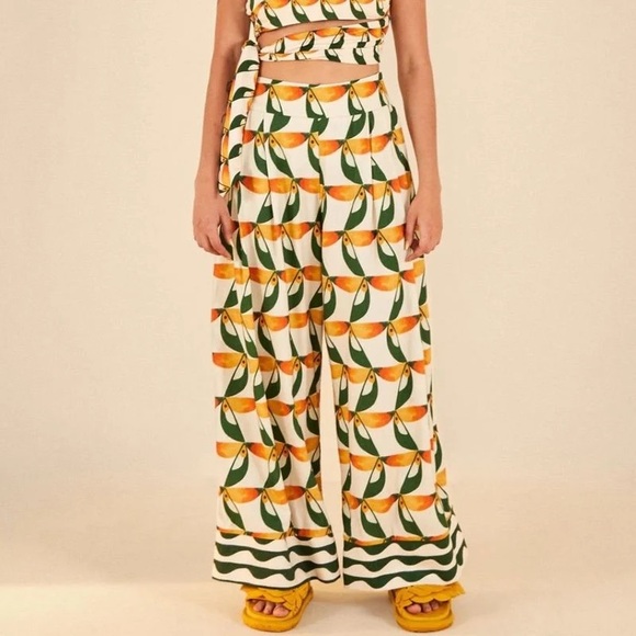 FARM Rio Tucaninho Wide Leg Pants + Top Crop set - Picture 1 of 5